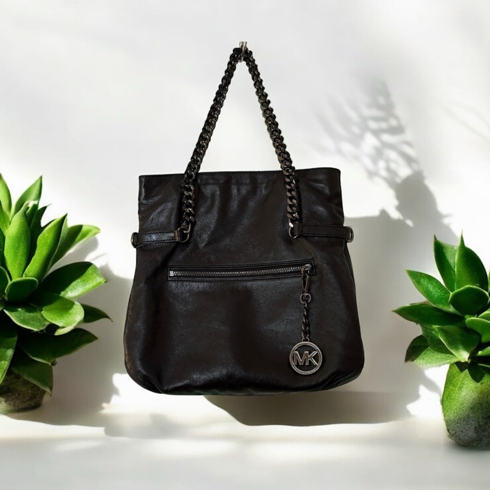 Michael Kors Black Leather Tote Bag